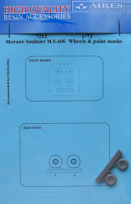 1/72 Morane Saulnier M.S.406 wheel & maks (HAS)