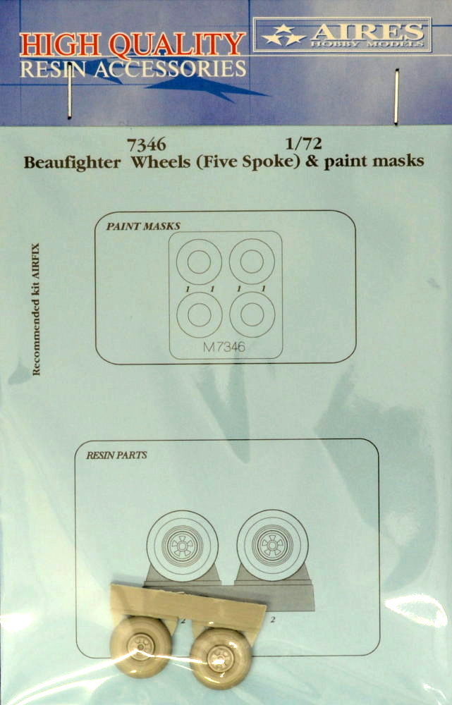 1/72 Beaufighter wheels 5-spoke&paint masks (AIRF)