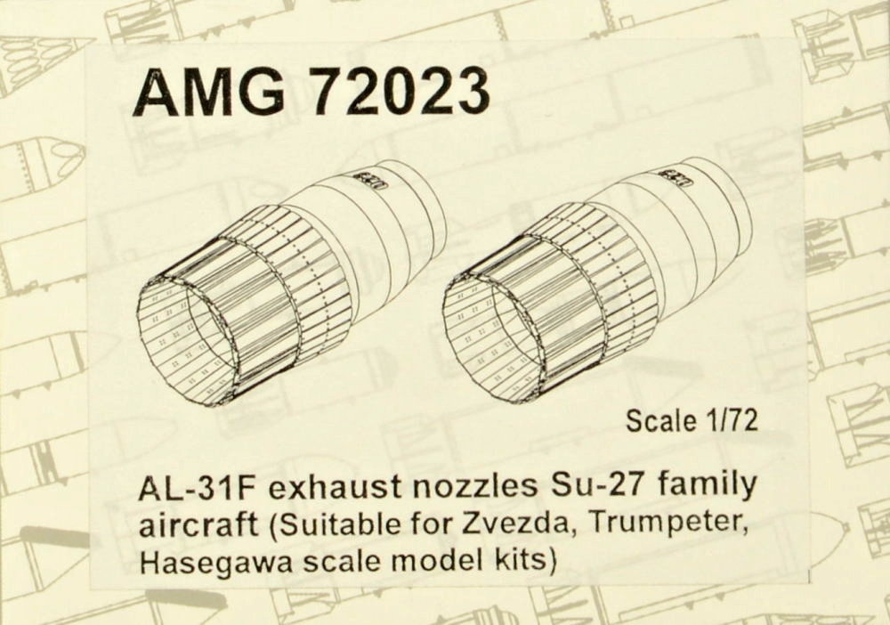 1/72 AL-31F exh. nozzles for Su-27 (ZVE/HAS/TRUMP)