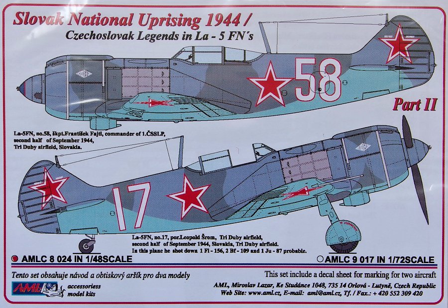 1/48 Decals La-5FN Czechoslovak Legends Part II.