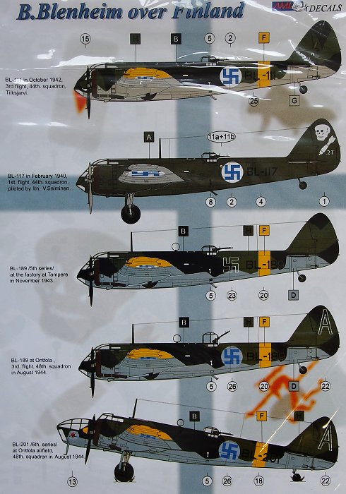 1/72 Decals B.Blenheim over Finland Sky (re-edit.)