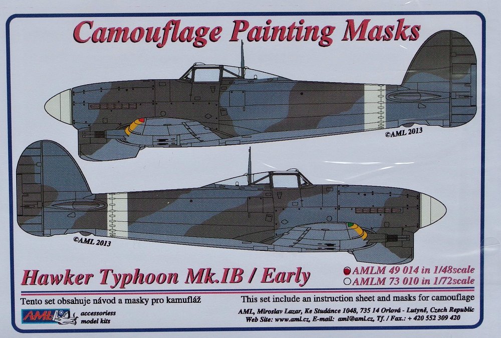 1/48 Camouflage masks Hawker Typhoon Mk.IB Early