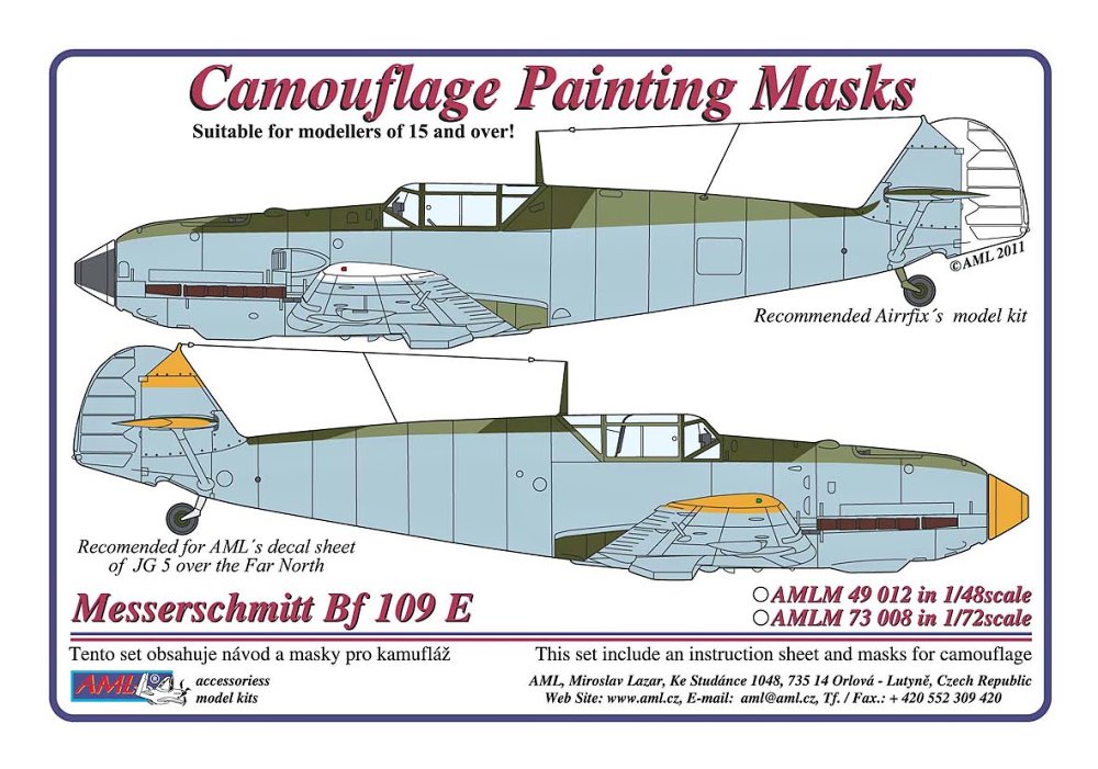 1/72 Mask Messerschmitt Bf 109E