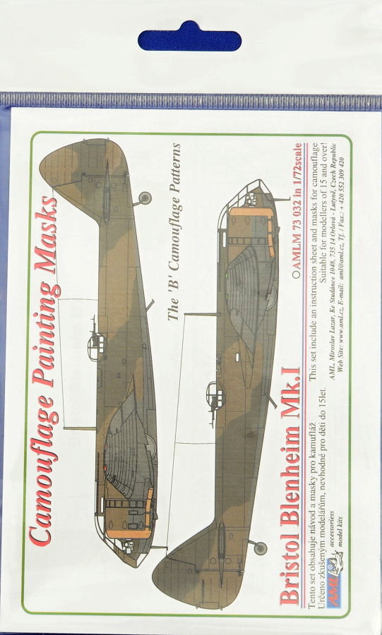 1/72 Camouflage masks Bristol Blenheim Mk.I 'B'