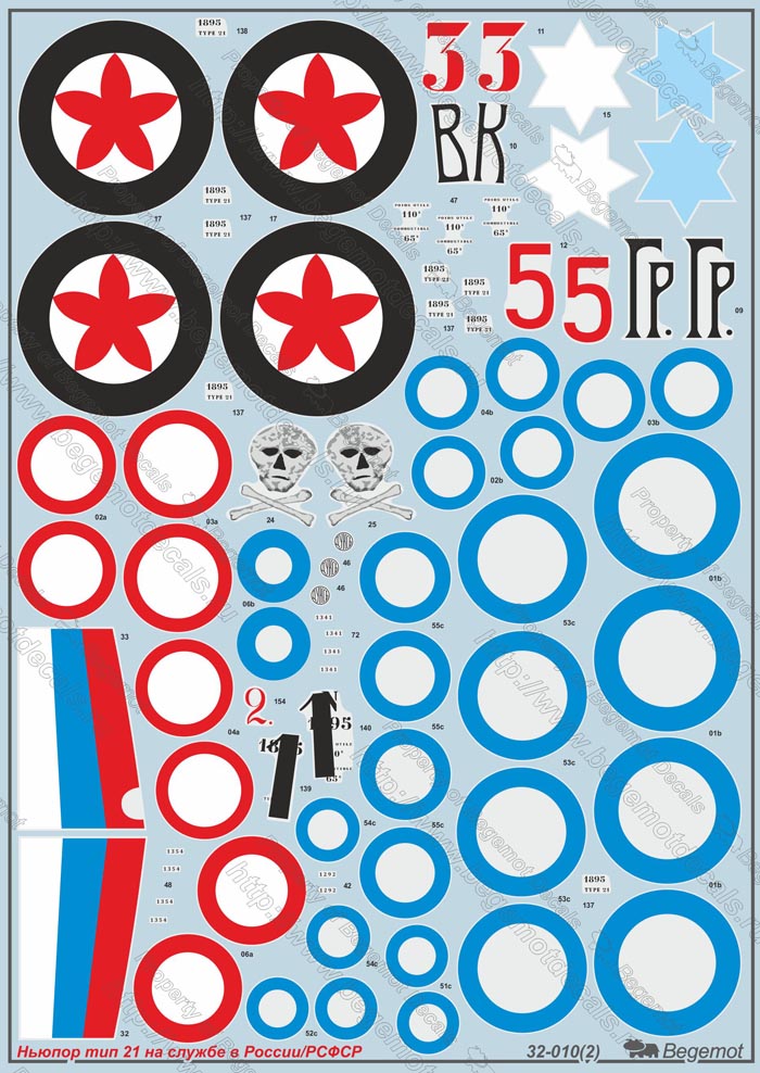 1/32 Nieuport type 21 Russian service (4 sheets)