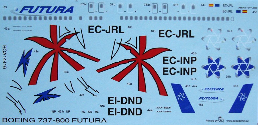 1/144 Decals Boeing 737-800 FUTURA - 3 vers. (REV)