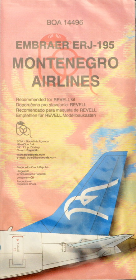 1/144 Decals Embraer ERJ-195 Montenegro (REV)