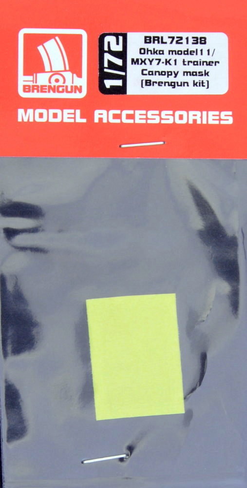 1/72 Yokosuka MXY7 Ohka mod.11 - canopy mask