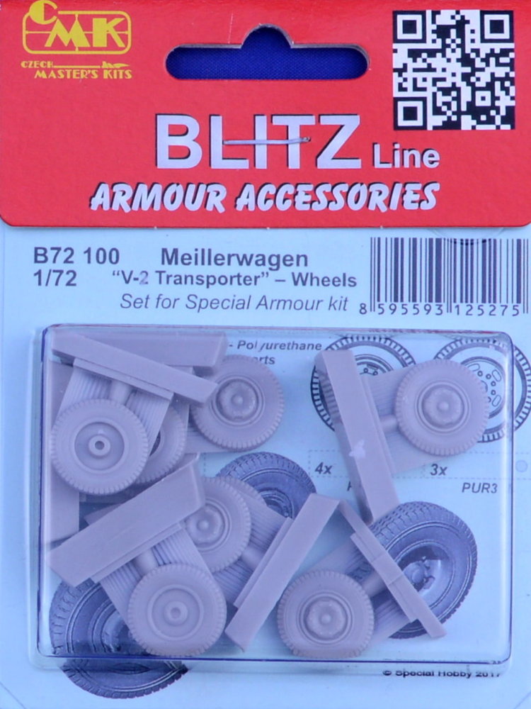 1/72 Wheels Set for Meillerwagen V-2 Transporter