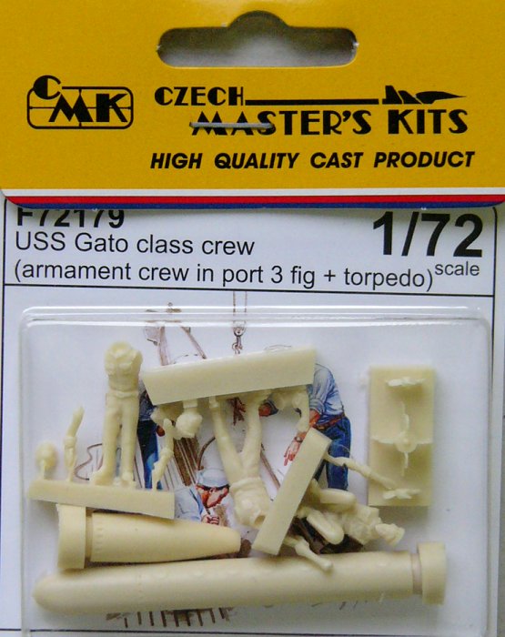 1/72 USS Gato class armament crew (3fig.+torpedo)