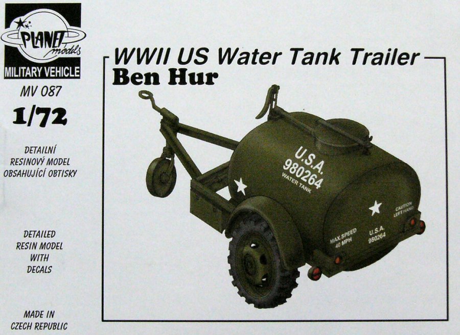 1/72 US Water Tank Trailer 'Ben Hur' WWII