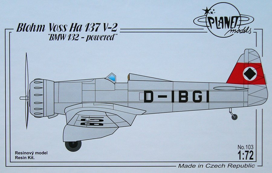 1/72 Blohm Voss Ha 137 V-2 (BMW 132 - powered)