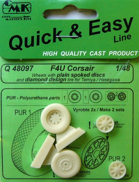 1/48 F4U Corsair wheels (plain disc, diamond des.)