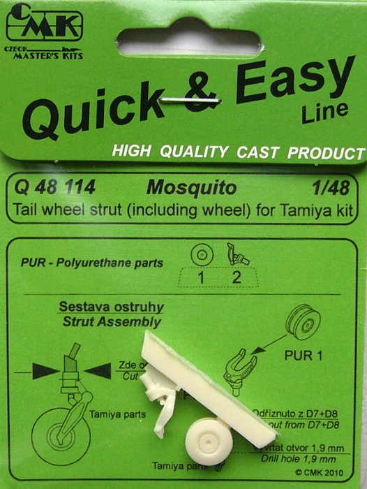 1/48 Mosquito - Tail wheel strut w/ wheel  (TAM)