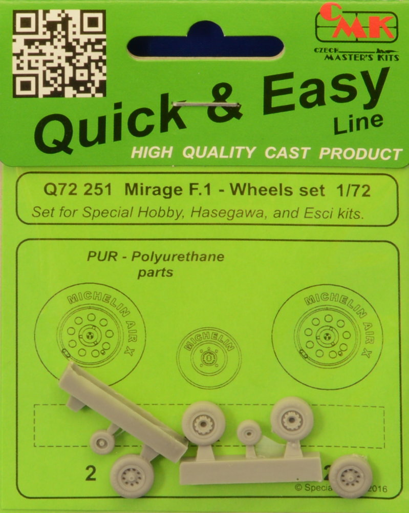 1/72 Mirage F.1 - wheels set (SP.HOBBY/HAS/ESCI)