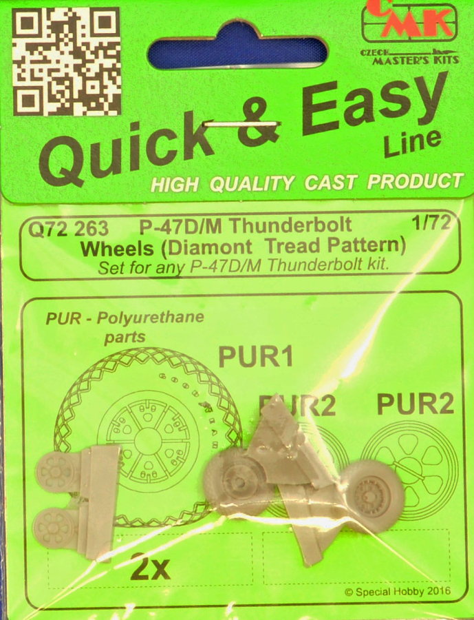 1/72 P-47D/M Thuderbolt Wheels (diamond tread)