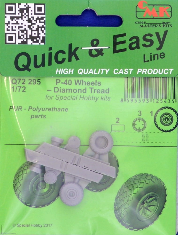 1/72 P-40 wheels - diamond tread (SP.HOBBY)