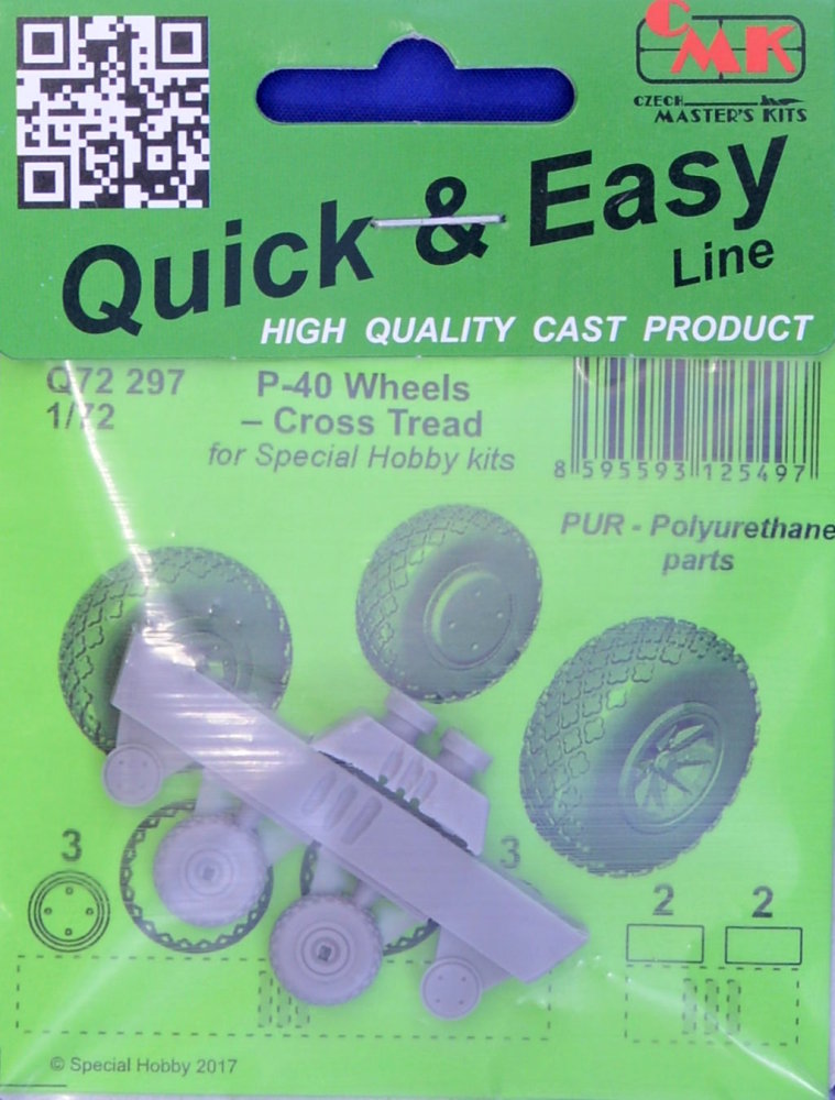 1/72 P-40 wheels - cross tread (SP.HOBBY)