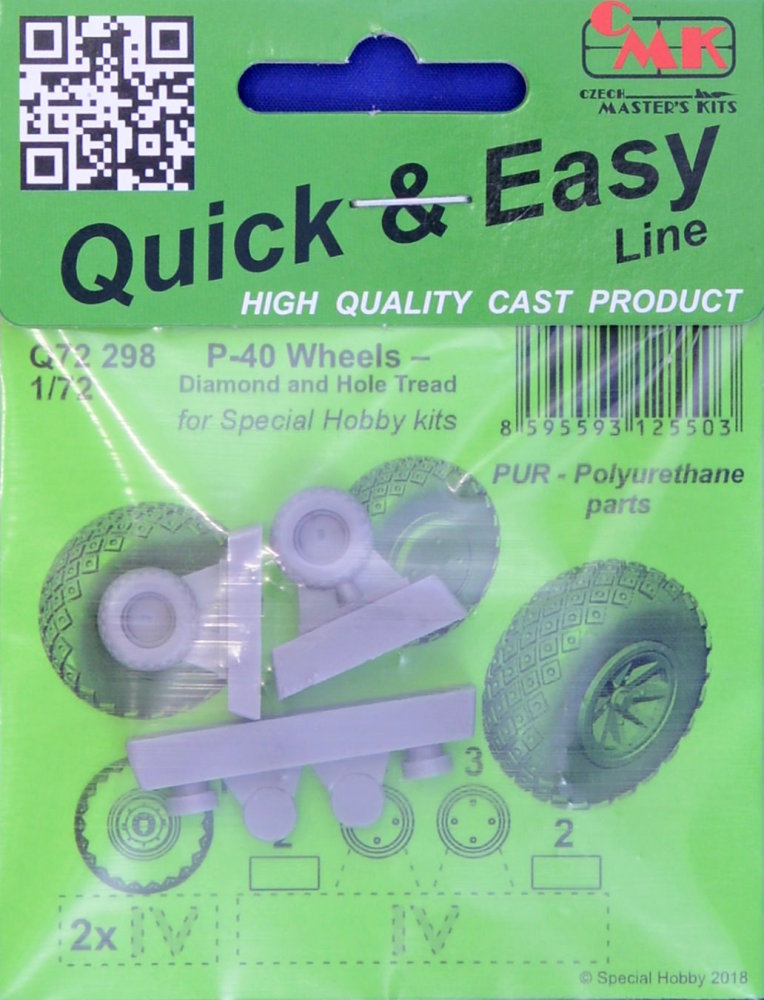 1/72 P-40 wheels - diamond & hole tread (SP.HOBBY)