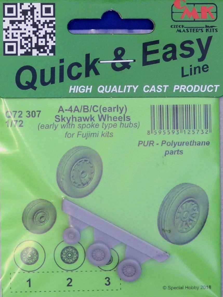 1/72 A-4A/B/C (early) Skyhawk Wheels (w/ spoke)