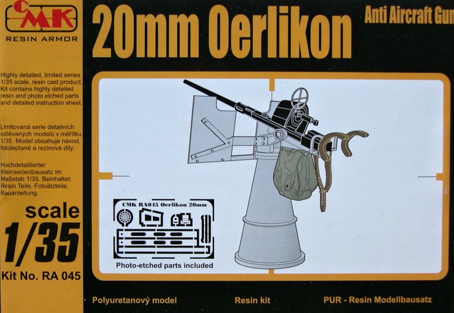 1/35 20mm Oerlikon Anti Aircraft Gun (incl.PE set)