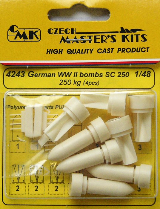 1/48 German WWII bombs SC 250 (4 pcs.)