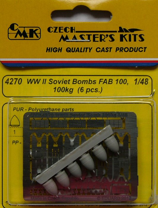 1/48 Soviet WWII Bombs FAB 100kg (6 pcs.)