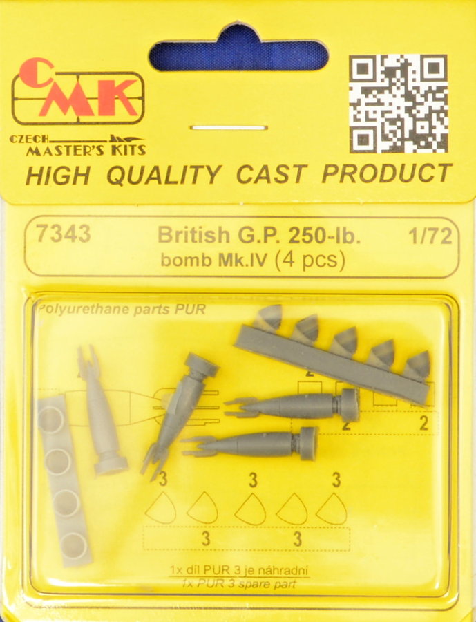 1/72 British G.P. 250lb. bmb Mk.IV (4 pcs.)