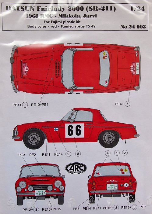 1/24 Transkit Datsun SR 311 (decals&PE set)