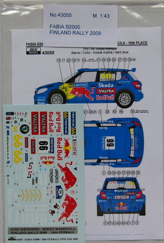 1/43 Fabia S2000 Rally Finland 2009 - Hänninen