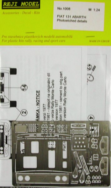 1/24 Fiat 131 Abarth  - PE parts