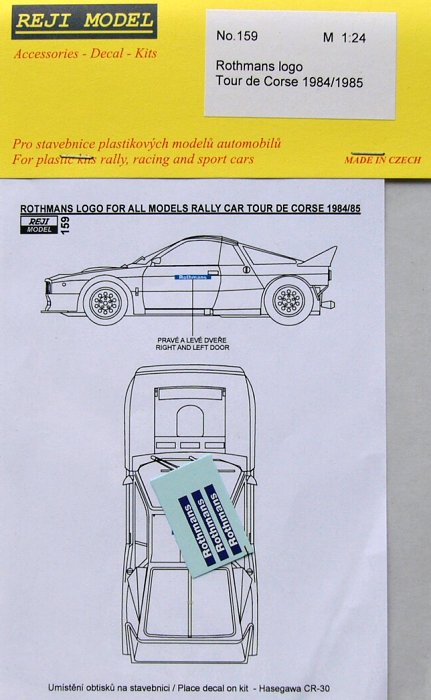 1/24 Rothmans logo (Tour de Corse 1984/1985)