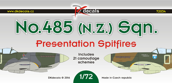 1/72 No.485 Sqn. Presentation Spitfires (22x camo)