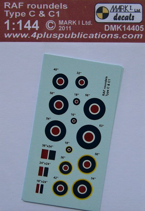 1/144 Decals RAF roundels Type C&C1 (2 sets)