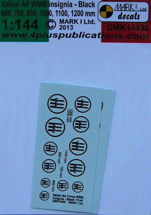 1/144 Decals Italian AF WWII insignia Black (2x)