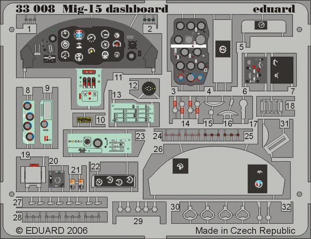 1/32 MiG-15 dashboard  (TRUMP)