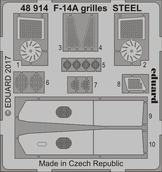 SET F-14A grilles STEEL (TAM)