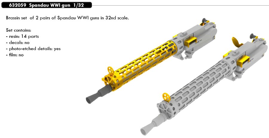 BRASSIN 1/32 Spandau WWI gun