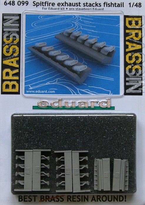 BRASSIN 1/48 Spitfire exhaust stacks fishtail EDU