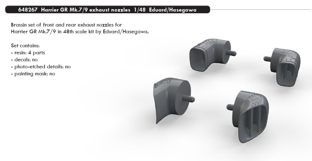 BRASSIN 1/48 Harrier GR Mk.7/9 exh. nozzles (EDU)