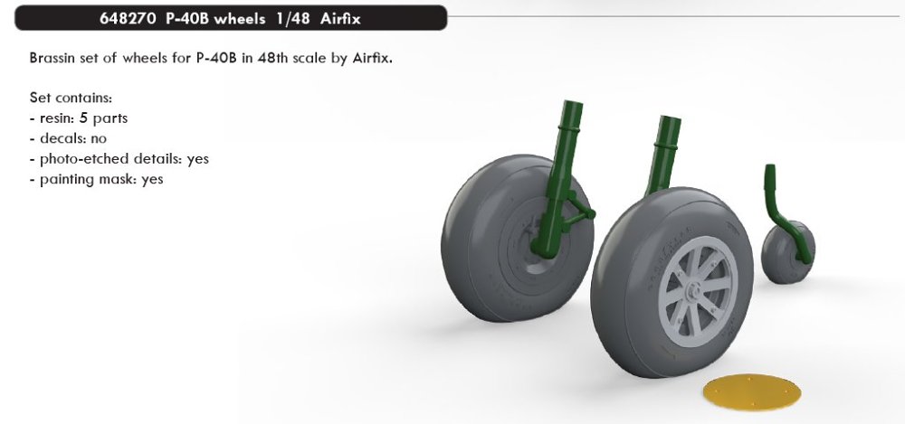 BRASSIN 1/48 P-40B wheels (AIRF)