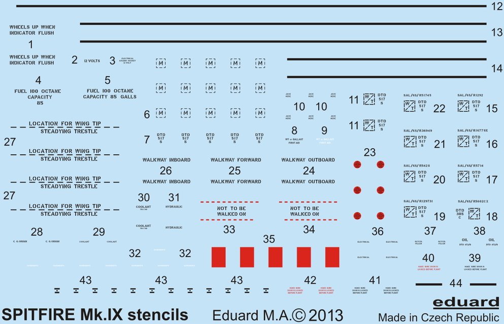 Decals 1/48 Spitfire stencils