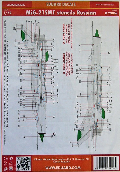 Decals 1/72 MiG-21SMT (stencils)