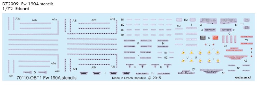 Decals 1/72 Fw 190A stencils (EDU)