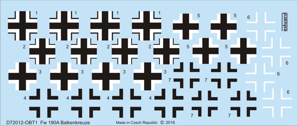 Decals 1/72 Fw 190A Balkenkreuze (EDU)