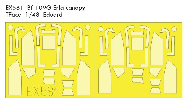 Mask 1/48 Bf 109G Erla canopy TFace (EDU)