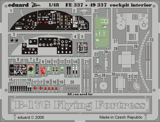 1/48 B-17G Fl. Fortress cockpit interior (REV/MON)