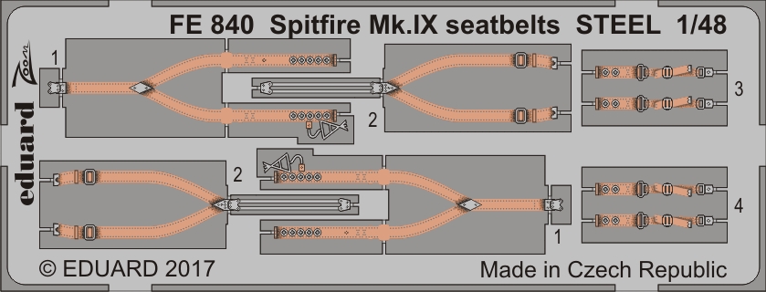 1/48 Spitfire Mk.IX seatbelts STEEL (EDU)