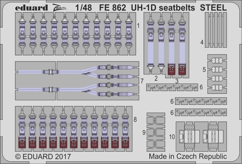 1/48 UH-1D seatbelts STEEL (KITTYH)