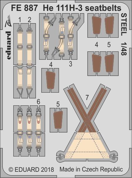 SET He 111H-3 seatbelts STEEL (ICM)